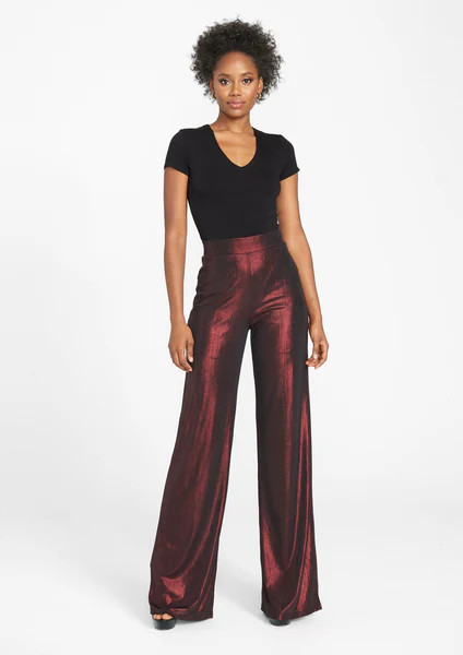 Tall Metallic Wide Leg Pant | Branded Online- Alloy Apparel