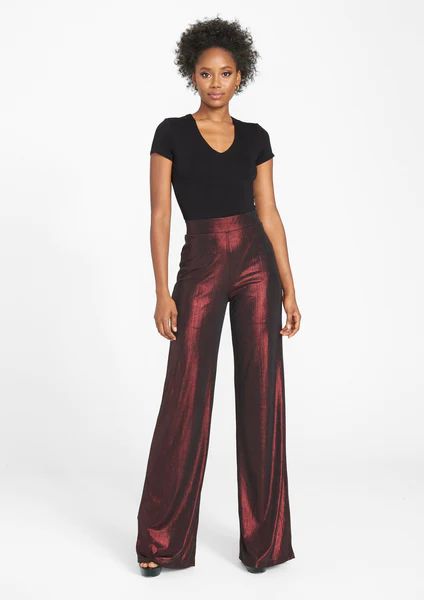 Tall Metallic Wide Leg Pant | Branded Online- Alloy Apparel