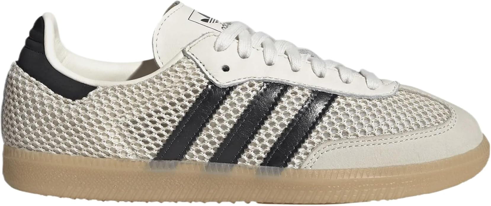 adidas Samba OG Open Mesh Womens Lifestyle Shoes (Off White/Carbon/Gold Metallic) Size 9 | Amazon (US)