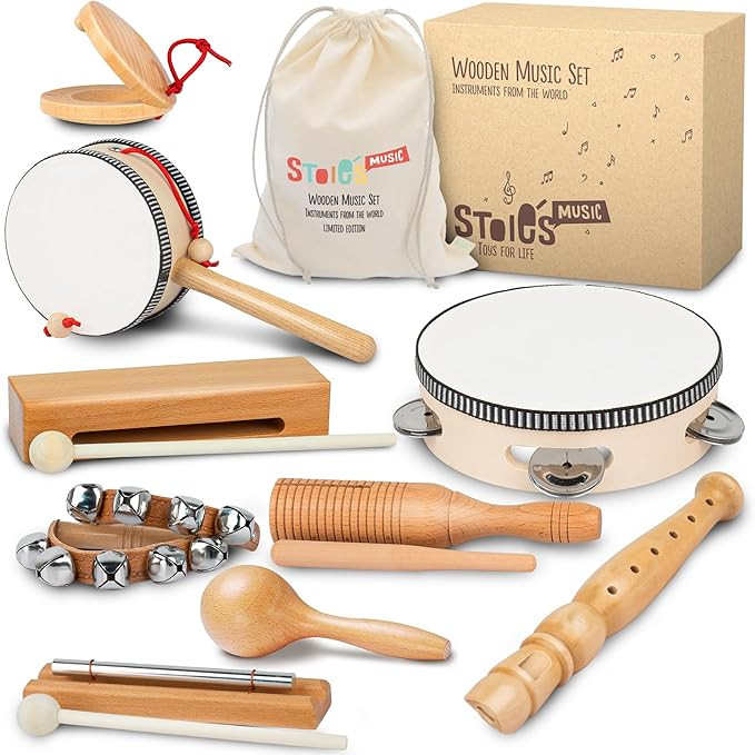 STOIE's International Musical Instruments for Toddlers 1-3 Montessori Baby Musical Instruments Wo... | Amazon (US)