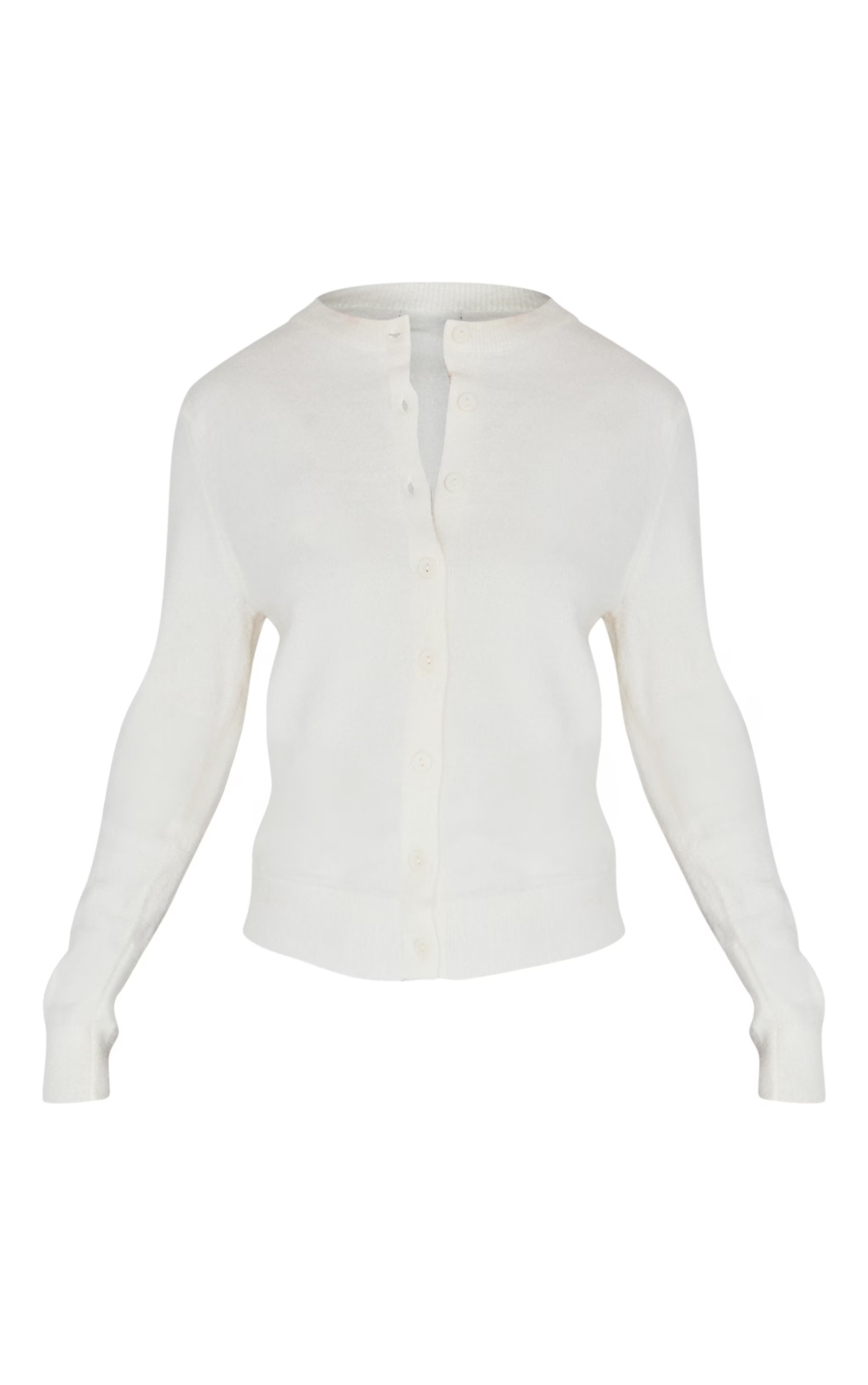 Cream Soft Knit Button Up Cardigan | Knitwear | Pretty Little Thing (Australia & New Zealand)