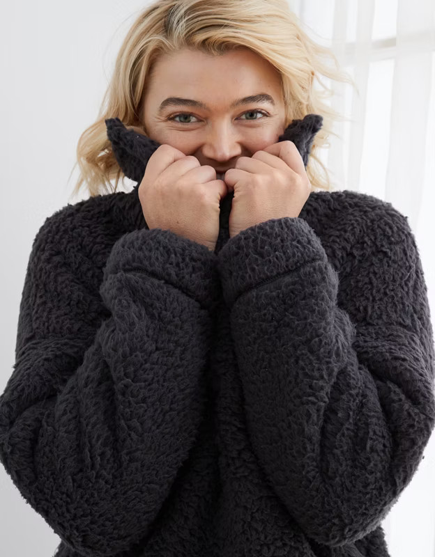 Aerie Big Chill Sherpa Oversized Pullover | American Eagle Outfitters (US & CA)
