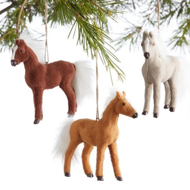 Fabric Horse Ornaments Set of 3 | World Market