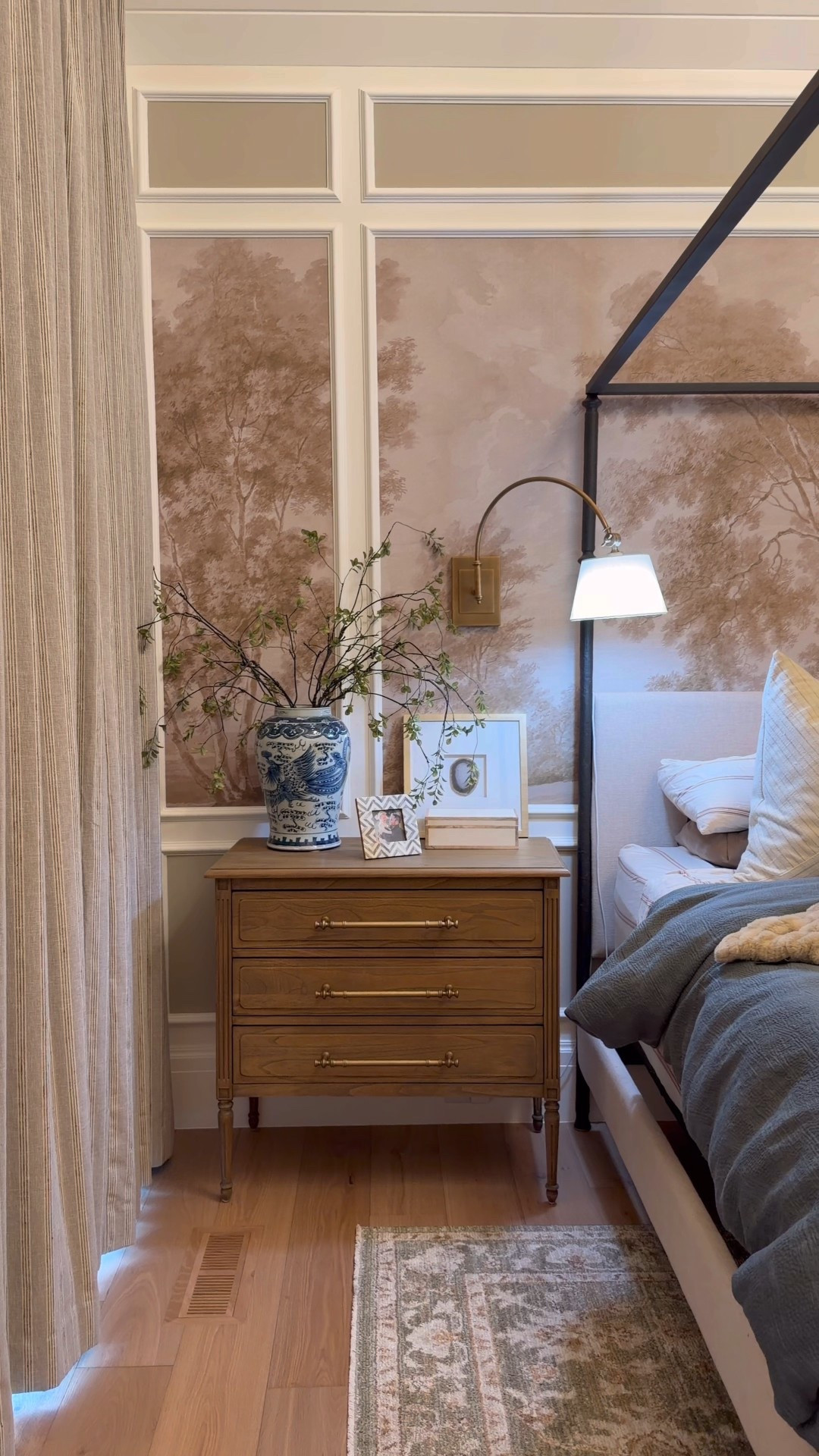 Bedroom furniture and decor @wayfair up to 60% off + free and easy shipping on orders over $35. 

Canopy bed
3 drawer nightstand 
Swivel sconce light
Ginger jar plus realistic green stems 
Decorative boxes
Trays muted green rug 

#wayfairpartner #wayfair 
Master bedroom 

#LTKHome #LTKSaleAlert