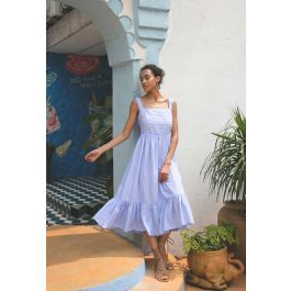 Summery Sense Blue Stripe Cami Dress | Chicwish