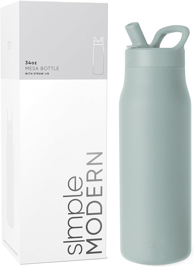 Simple Modern Water Bottle with Straw lid | Insulated Stainless Steel Thermos | Reusable Travel W... | Amazon (US)