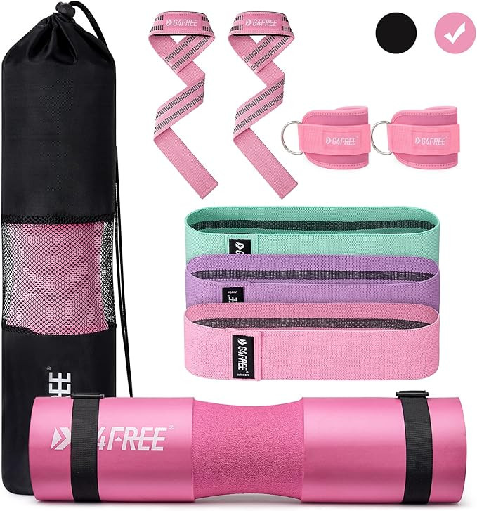 G4Free 9Pcs Barbell Pad Set for Squat, Hip Thrusts, Lunges, Leg day, Standard Olympic Bars with 2... | Amazon (US)