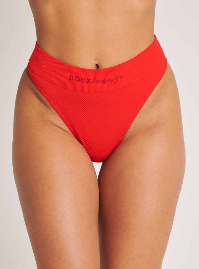 Chevron ribbed seamless thong - Red Mix | Boux Avenue (UK)