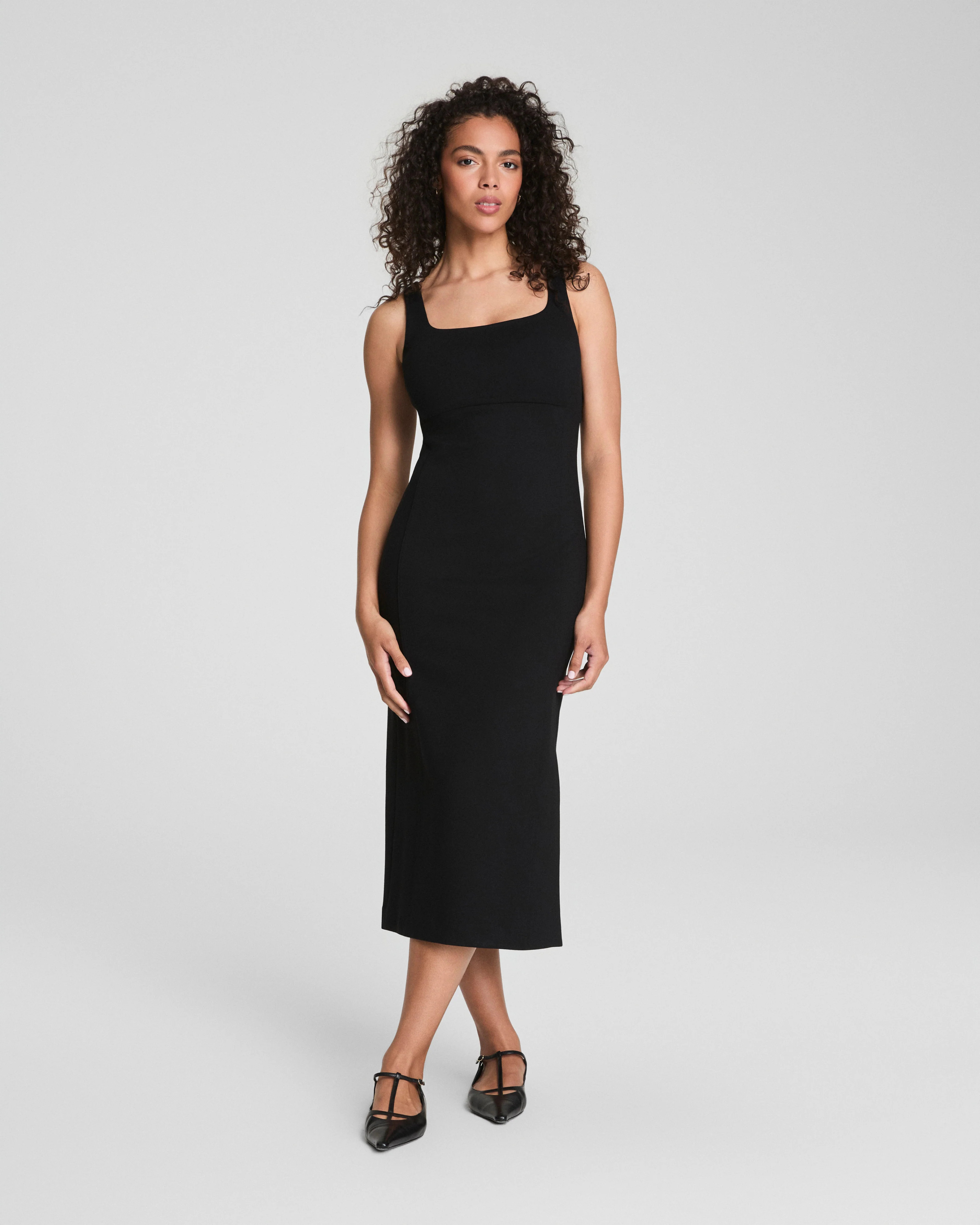 Spanx Women's SPANXshape Ponte Midi Tank Dress in Black | Spanx