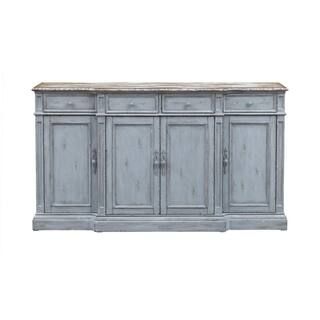 Coast To Coast Accents Marquette Aged Grey and White 67 in. Credenza with 4-Doors and 4-Drawers 4... | The Home Depot