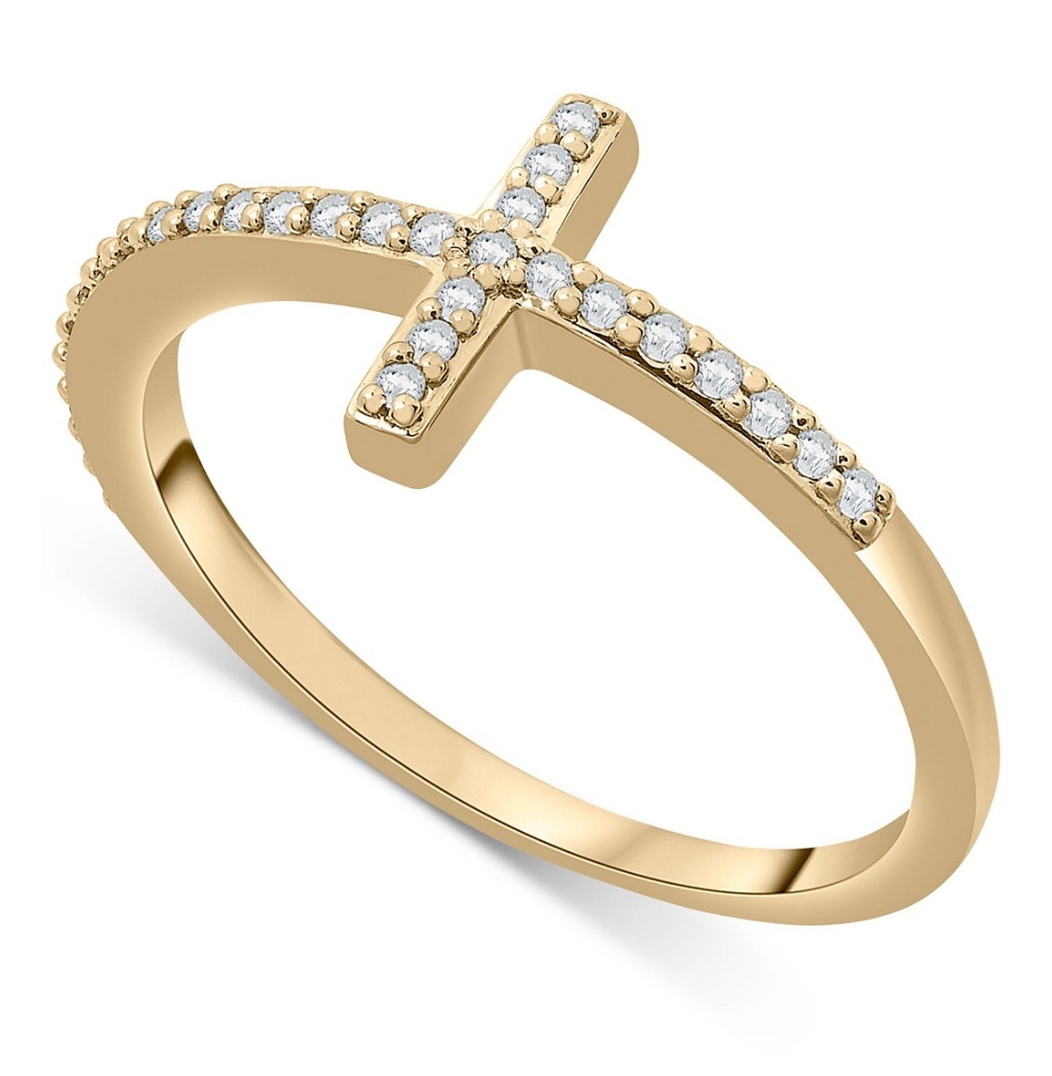 Diamond East-West Cross Ring (1/8 ct. t.w.) in 14k White or Yellow Gold 

#LTKGiftGuide #LTKHoliday #LTKSaleAlert