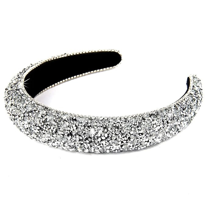 Wecoe Rhinestone Headband Diamond Headband Women Girls Bling Headbands Thick Padded Headband Glit... | Amazon (US)
