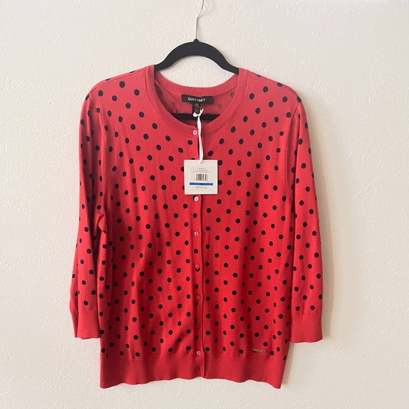 Ellen Tracy red with blue polka dots | Poshmark