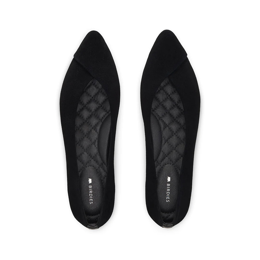 Birdies The Goldfinch - Black Flats, Suede | BIRDIES