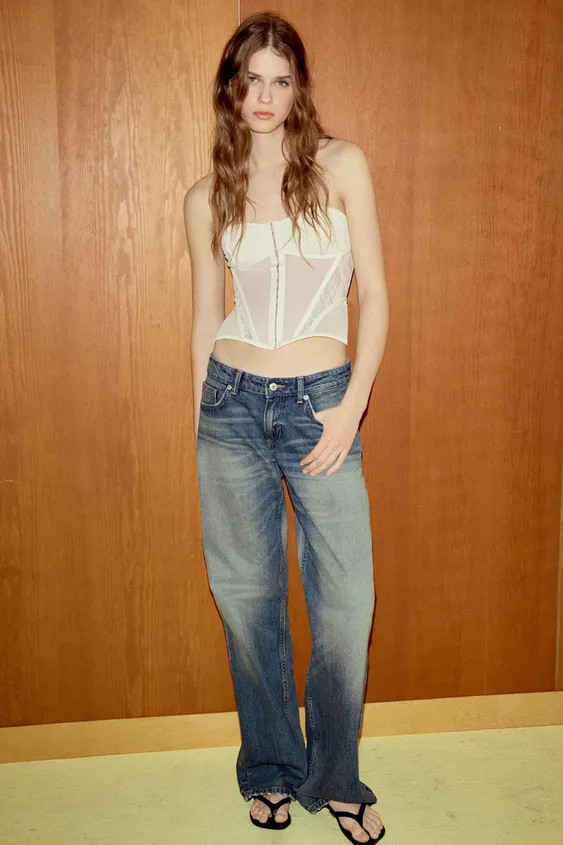 LACE-TRIMMED CORSET | Zara UK