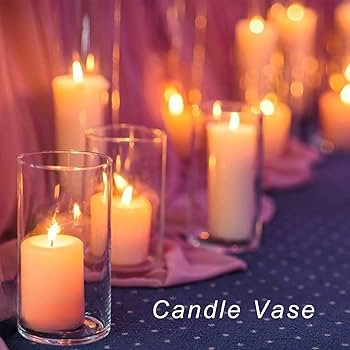 12 Pack ?????? Glass Cylinder Vases 6 Inch Tall Clear Flower Vase Hurricane Flo... | Amazon (US)