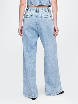 365 High Rise UltraSoft Pleated Denim Trousers | Gap (US)