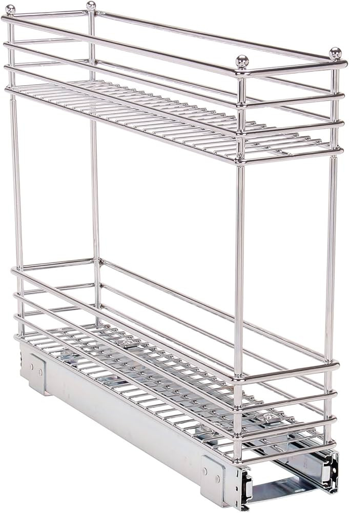 Household Essentials Glidez Narrow Sliding Organizer, 5", Chrome | Amazon (US)