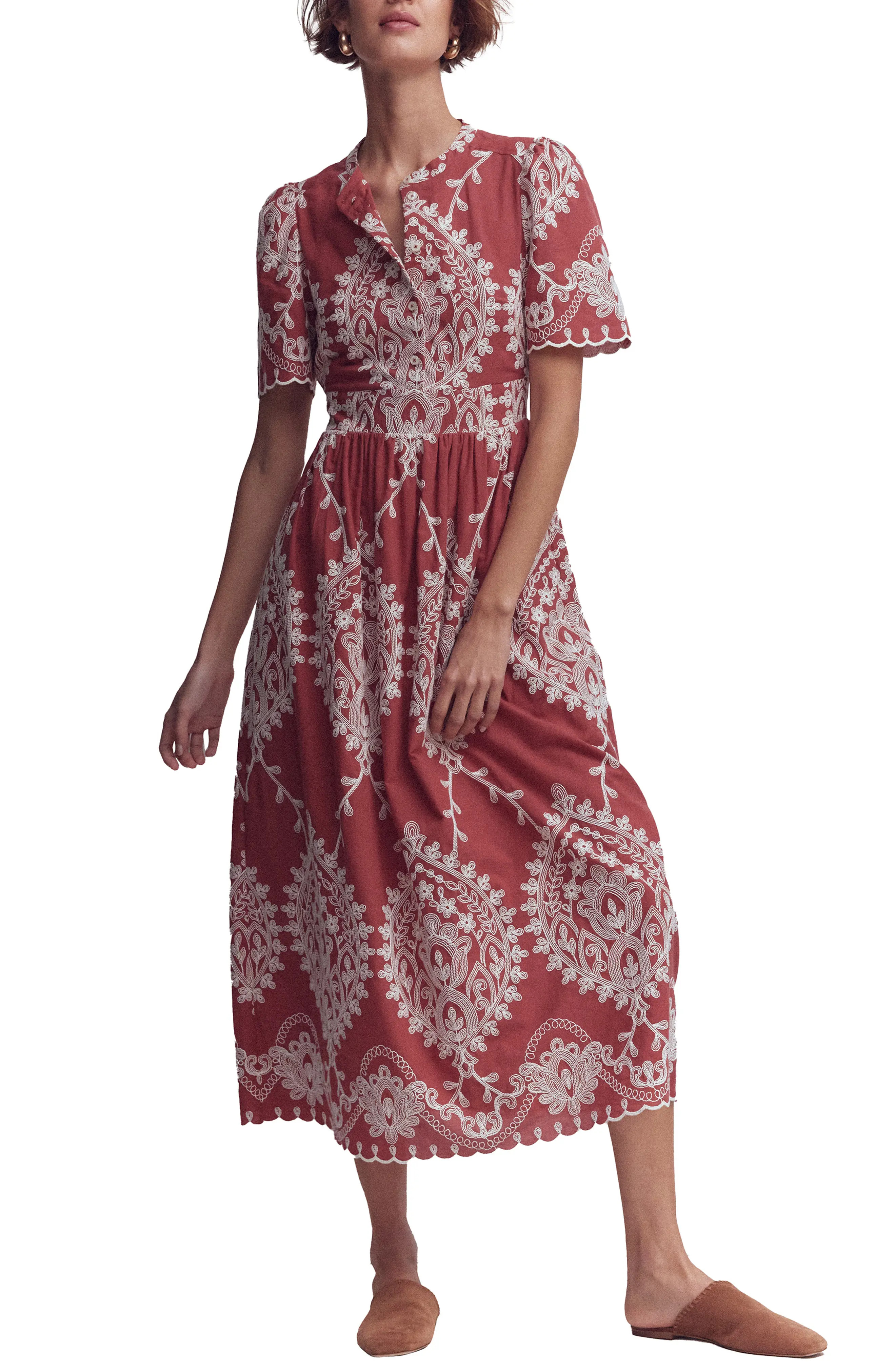 Boden Ivy Embroidered Midi Dress (Women) | Nordstrom | Nordstrom
