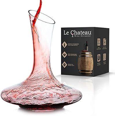 Le Chateau Wine Decanter - Hand Blown Lead-free Crystal Glass - Red Wine Carafe - Wine Gift - Win... | Amazon (US)
