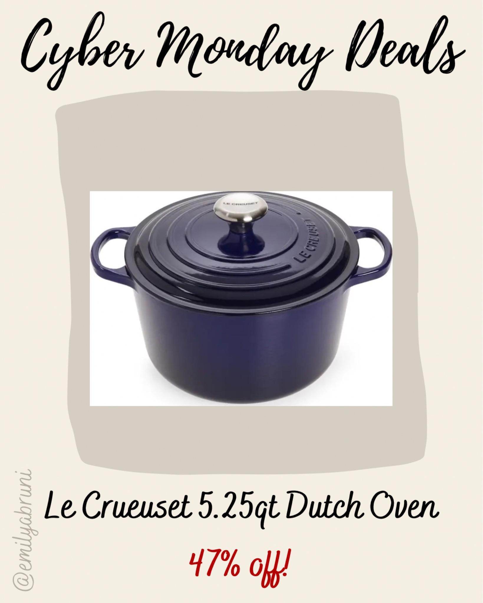Cyber Monday deals! Le Creuset 5.25qt Dutch oven 47% off! 

#LTKsalealert #LTKCyberweek #LTKHoliday