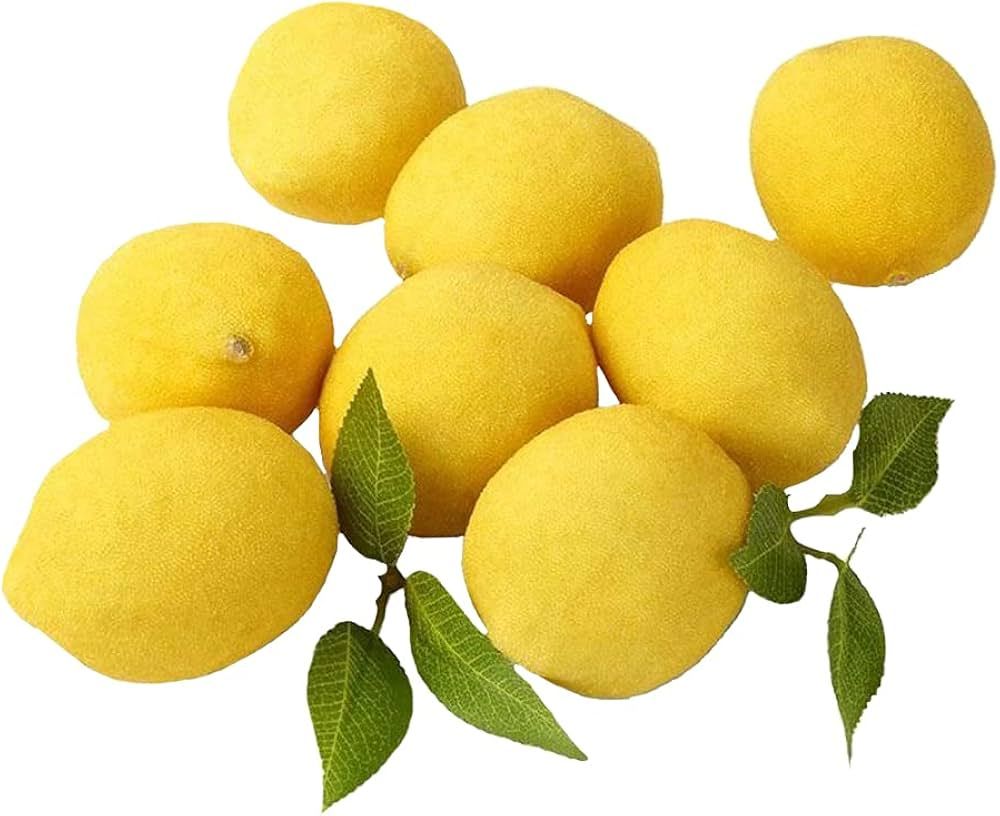 Serene Spaces Living Decorative Real-Looking Lemons with Loose Leaves, Faux Lemons for Display fo... | Amazon (US)