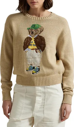 Polo Bear Embroidered Cotton Crewneck Sweater | Nordstrom