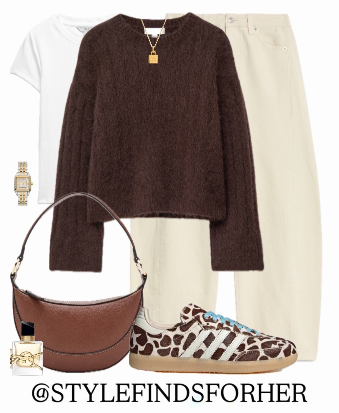 Brand new Adidas trainers 🤎 styled with cream denim and cosy brown layers
An easy everyday outfit

Animal print trainers, tan handbag, mohair jumper, cream barrel jeans and gold jewellery. 

#LTKshoes #LTKjeans #LTKuk
