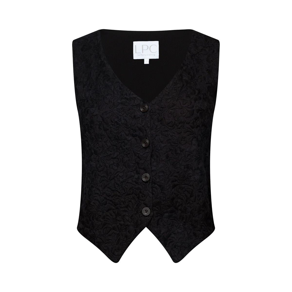 The Macfarland Vest in Black on Black | La Peony Clothing