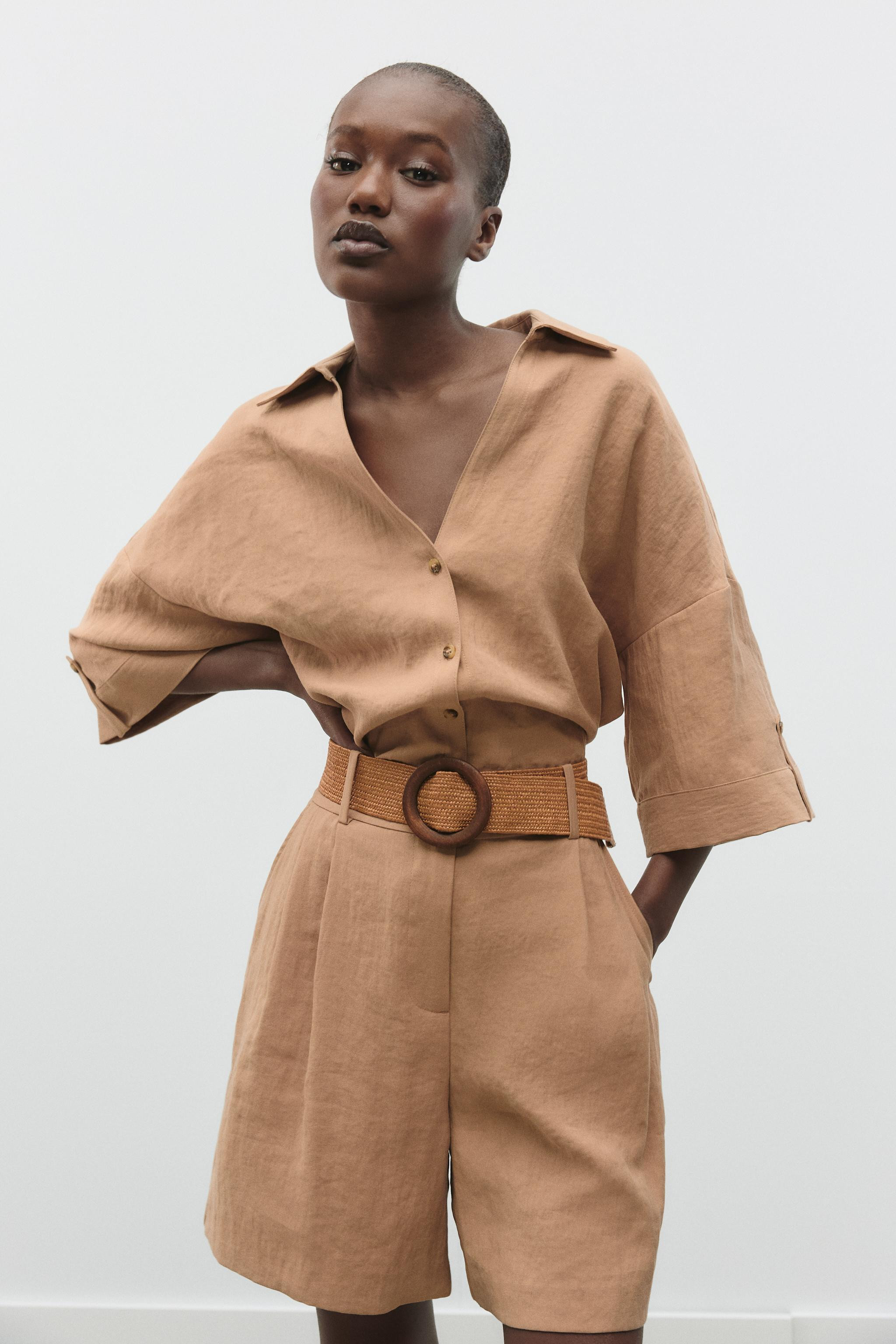 SHIRT WITH ROLLED-UP SLEEVES | Zara UK