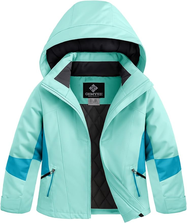 GEMYSE Girls Winter Jackets Waterproof Windpoof Ski Snow Jacket Warm Quilted Coats Kids Outerwear... | Amazon (US)