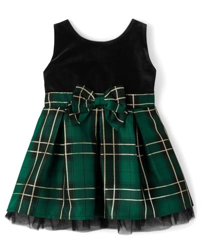 The Children's Place,Baby-Girls,and Toddler Sleeveless Dressy Dresses,Spruceshad Plaid Velour,2 Years | Amazon (US)