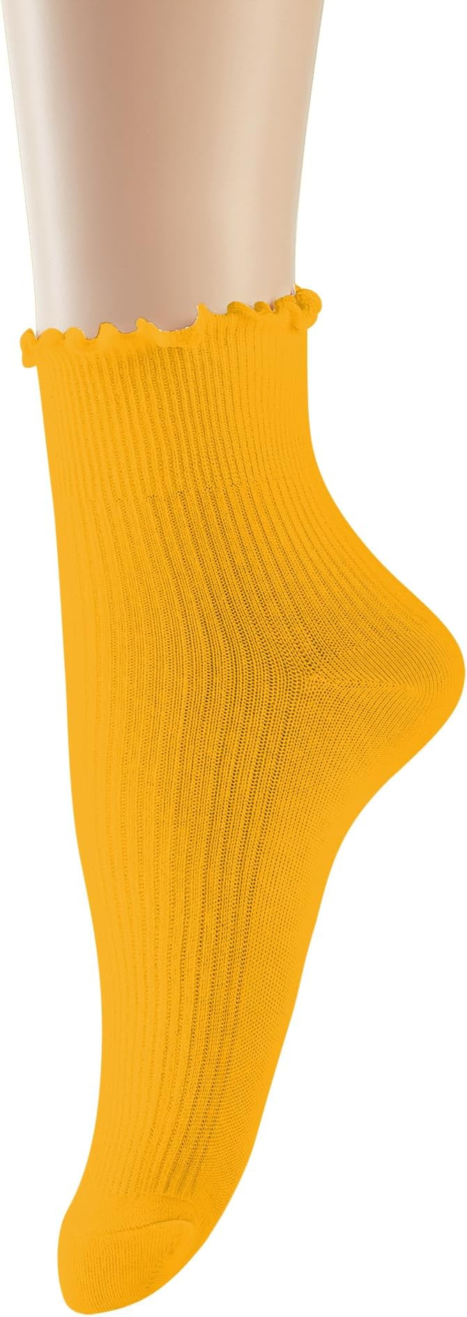 UTTPLL Womens Ruffle Casual Lettuce Socks Lovely Double Needle Ankle Boot Socks Athletic Soft Cot... | Amazon (US)