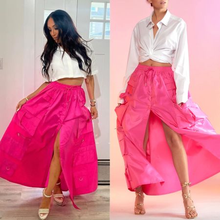 Melissa Gorga’s Pink Cargo Maxi Skirt 📸= @envybymg
