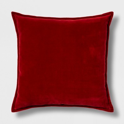 Solid Velvet With Zipper Closure Square Throw Pillow - Threshold™ | Target