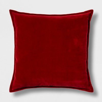 Solid Velvet With Zipper Closure Square Throw Pillow - Threshold™ | Target