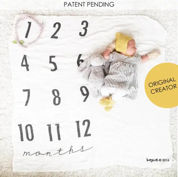 Baby Milestone Blanket ™ / Monthly Growth / swaddle blanket / anniversary blanket / age blanket / gr | Etsy (US)