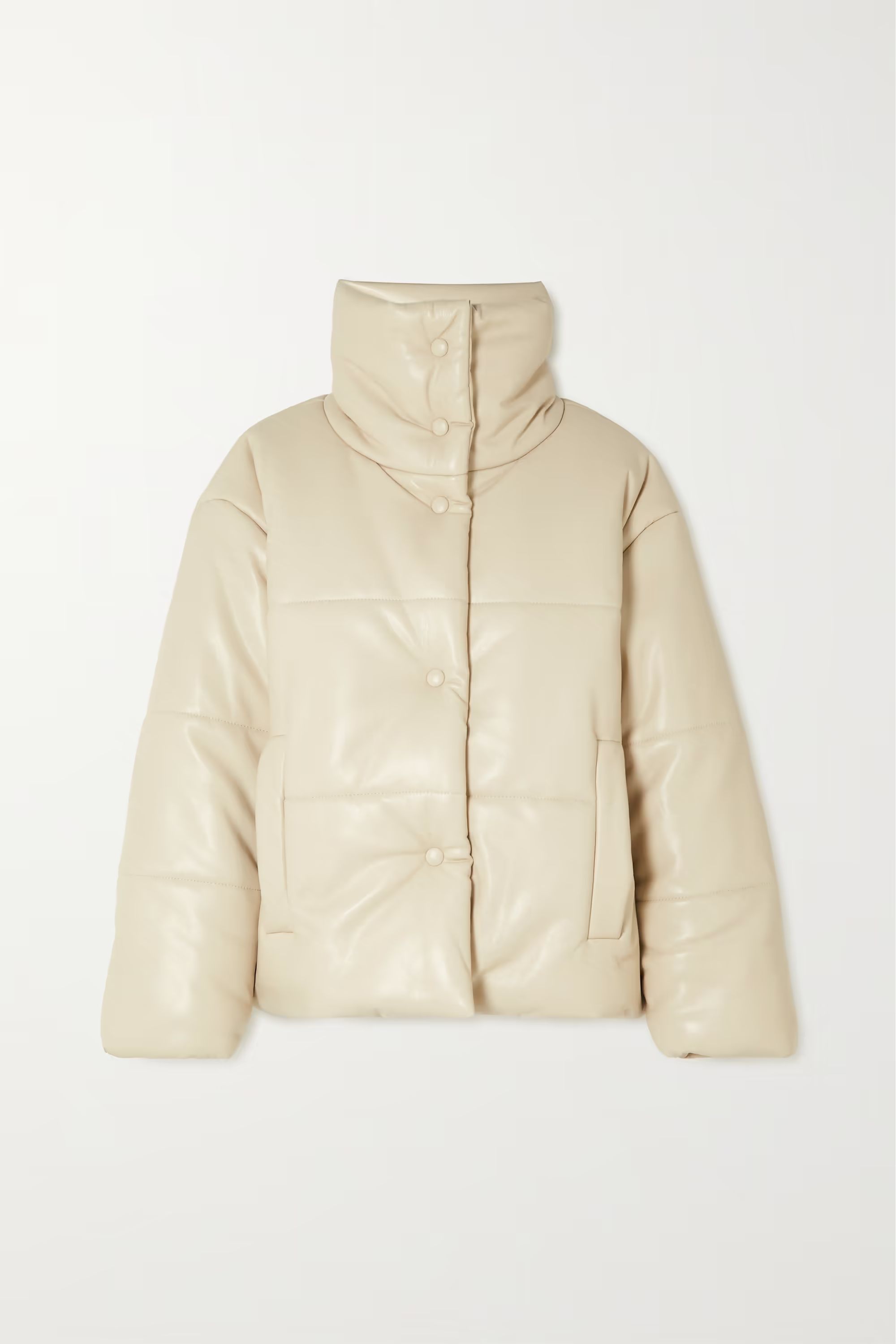 Cream Hide quilted padded vegan leather jacket | NANUSHKA | NET-A-PORTER | NET-A-PORTER (US)