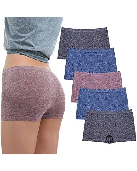 R RUXIA Women's Boyshorts Underwear Seamless Boy Shorts Panties Soft Stretch Boxer Briefs 5 Packs... | Amazon (US)
