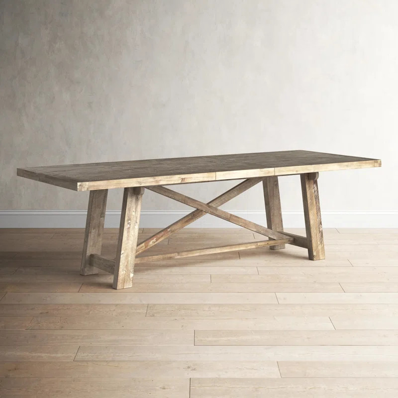 Fahey Extendable Acacia Solid Wood Trestle Dining Table | Wayfair North America