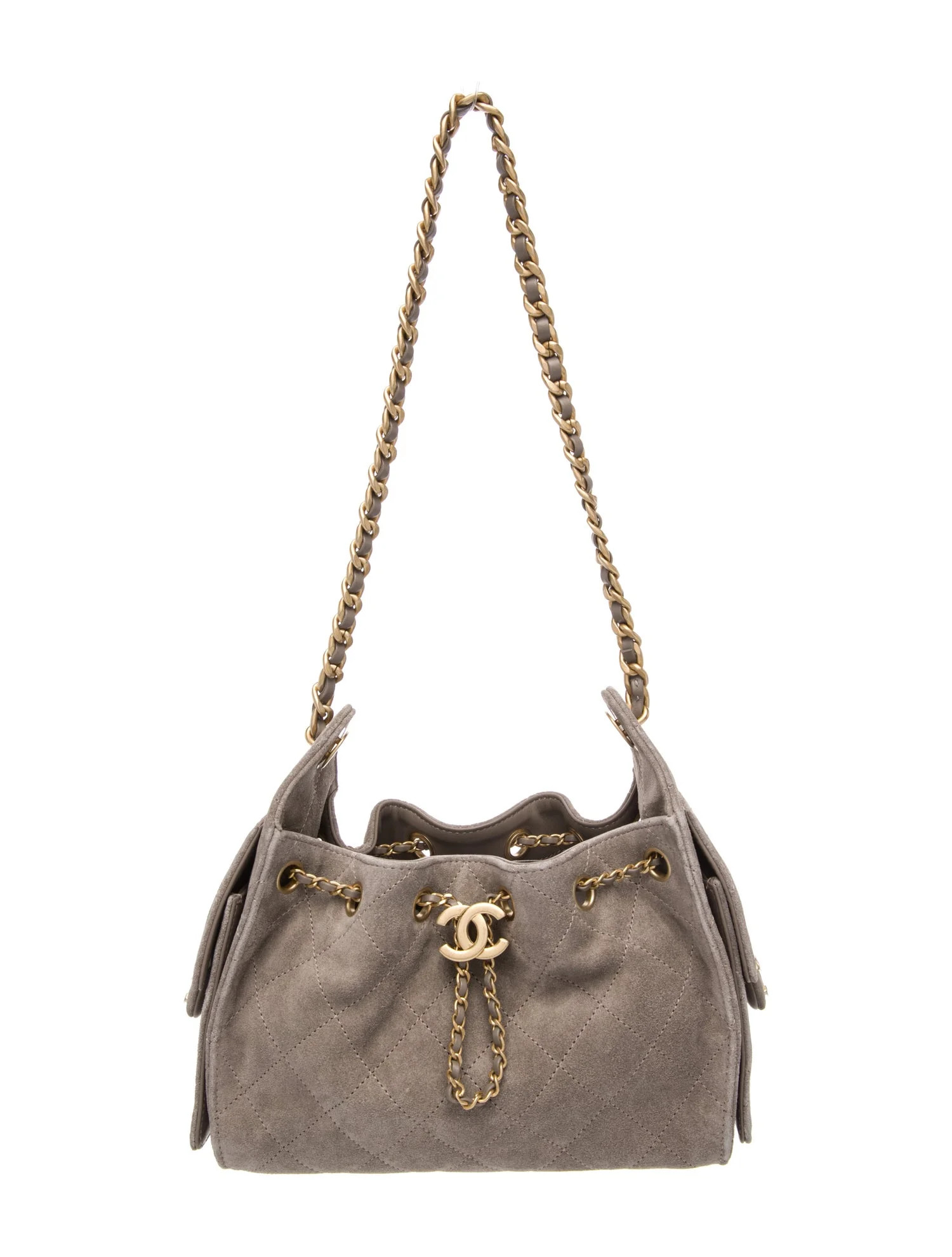 Chanel Mini Suede 25 Hobo - Grey Hobos, Handbags - CHA1378544 | The RealReal | The RealReal