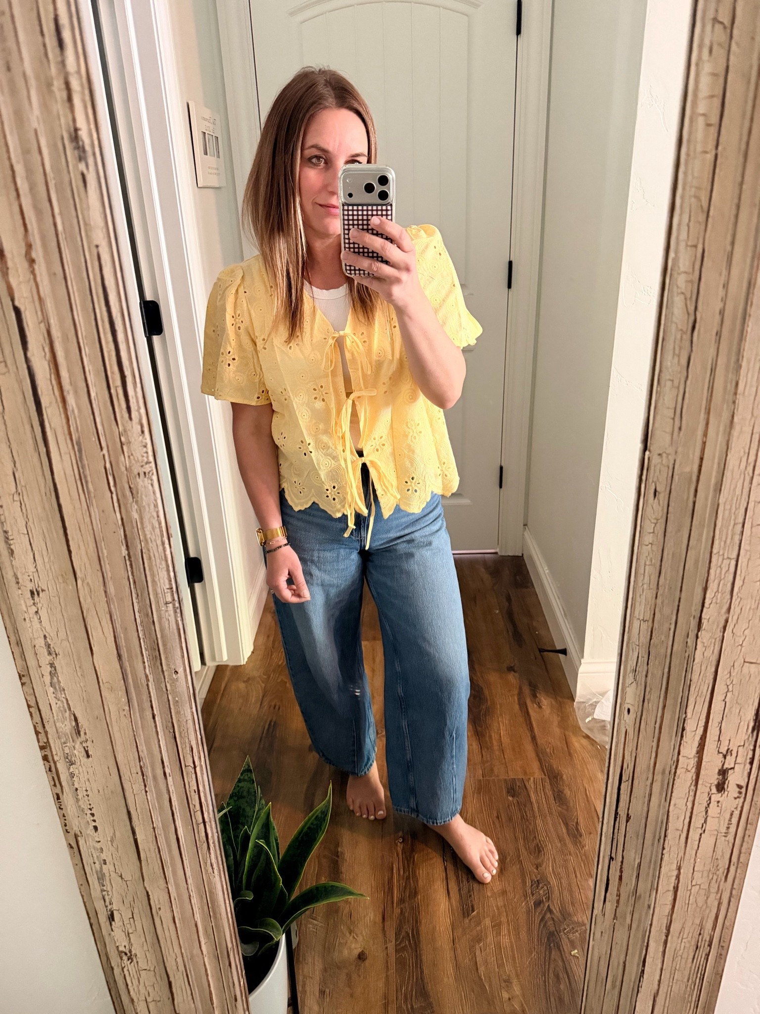 The perfect butter, yellow Summer, top and barrel leg jeans at an amazing price point one from Amazon one from target!

#LTKootd #LTKOver40