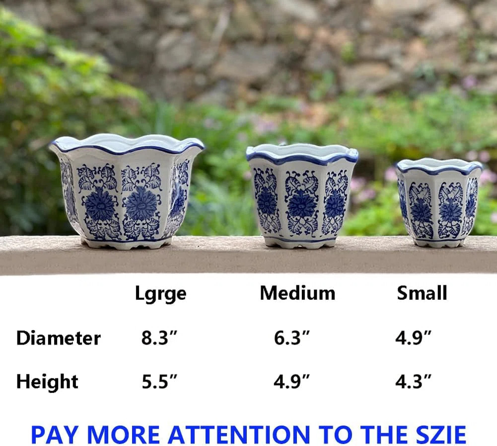 Charlton Home® Set Of 3 Chinoiserie Ceramic Flower Pots | Wayfair | Wayfair North America