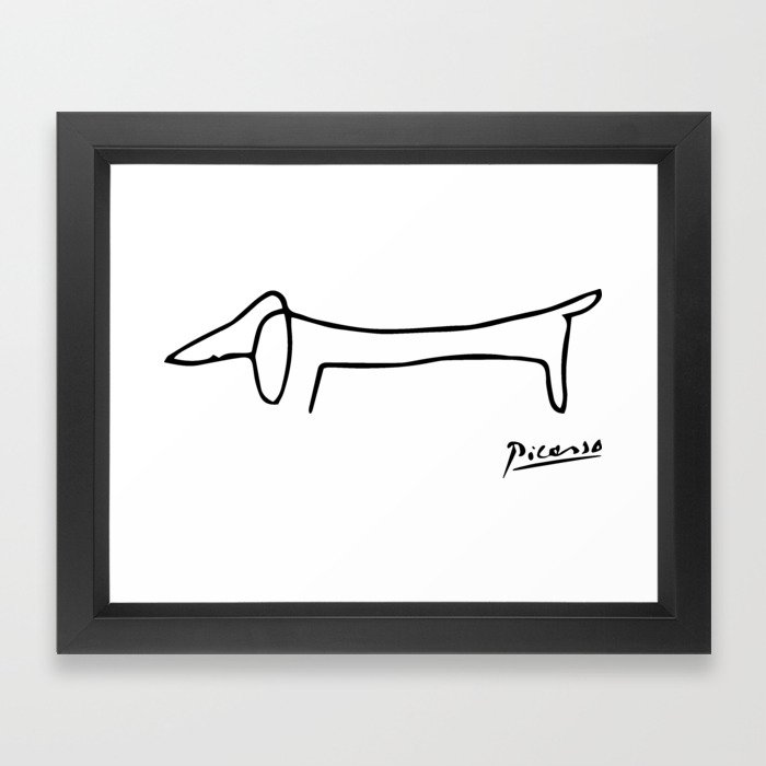 Pablo Picasso Dog (Lump) Artwork Shirt, Sketch Reproduction Framed Art Print | Society6
