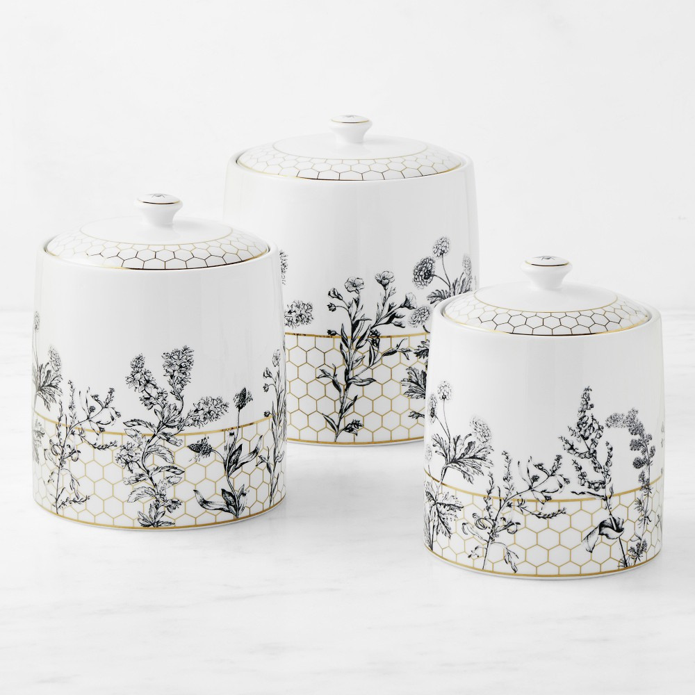 Honeycomb Porcelain Canisters | Williams-Sonoma