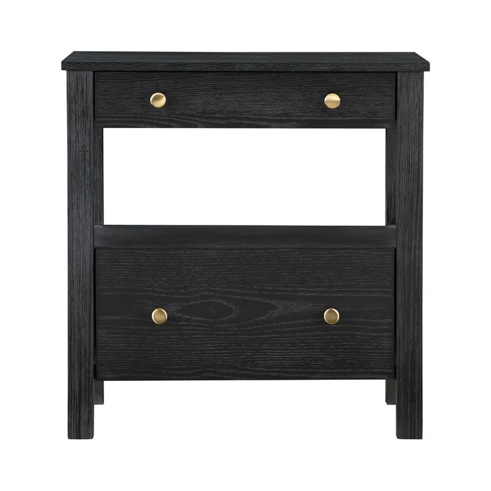 Comfort Pointe Delano Black Finish Wood 2-drawer Modern Storage Nightstand | Walmart (US)