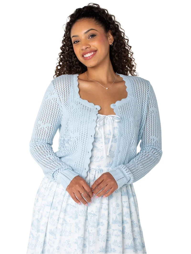 Bridgerton Celebrity Pink Women's and Women's Plus Square Neck Cardigan, Sizes XS-4X | Walmart (US)