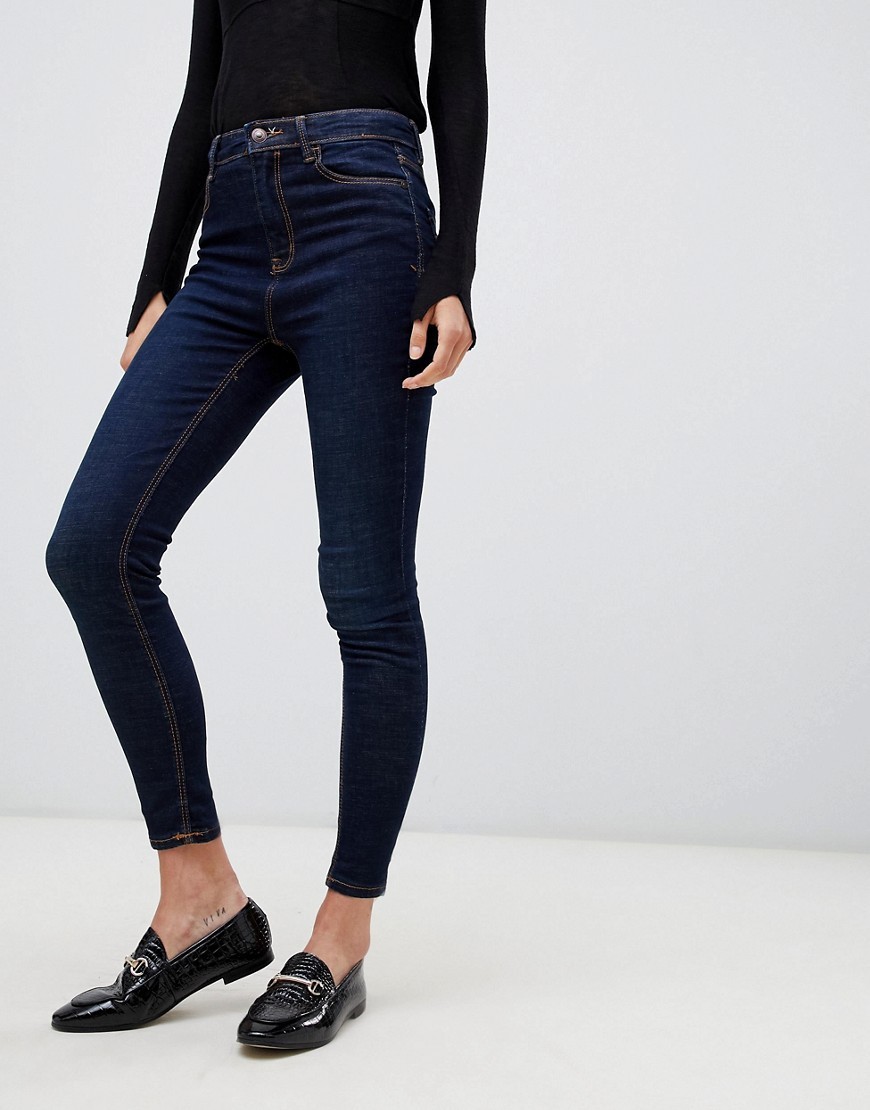 Stradivarius super high waist jean in blue - Black | ASOS US