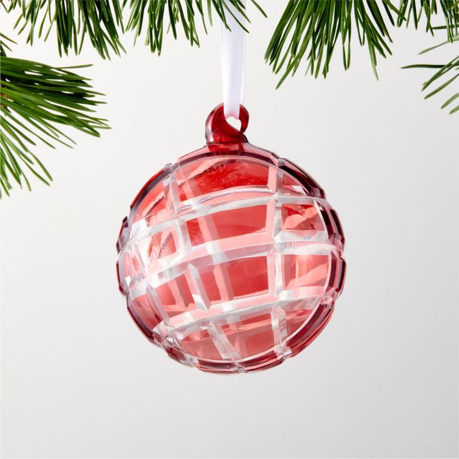 Moritz Red 9-Cut Round Glass Christmas Tree Ornament 3 | CB2