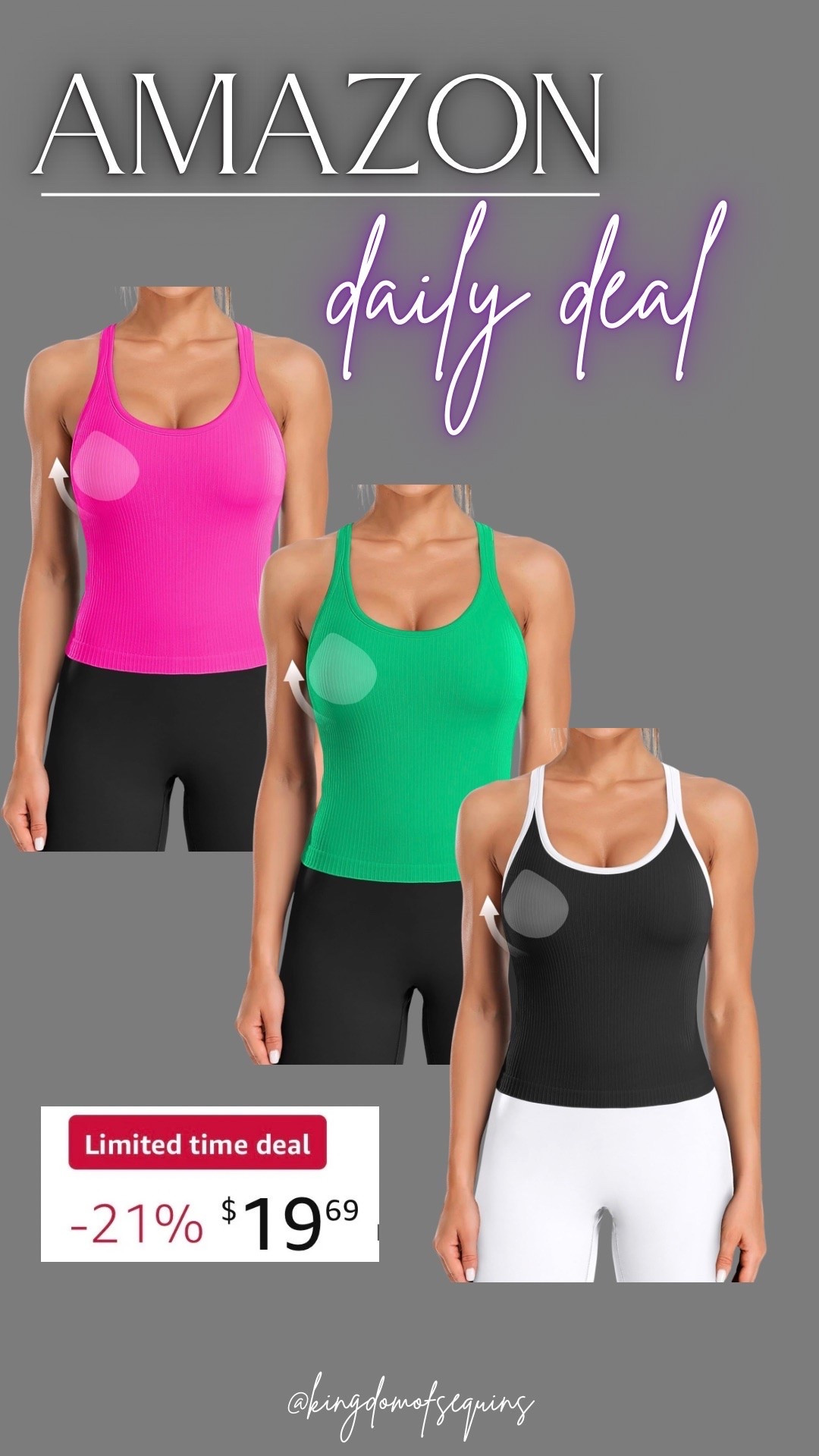 The perfect workout tank top with removable pads!!! Only $19 🤯🤩